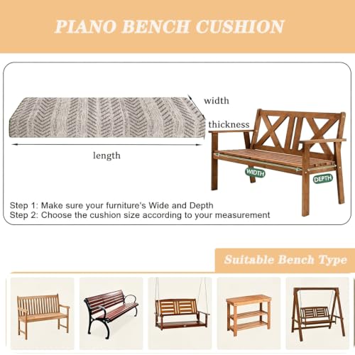 Coussin de banc sur mesure dehoussable et lavable avec mousse haute densite