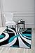 Persian-Rugs 1447 Turquoise Swirls 5x7 Modern Abstract Area Rug Carpet