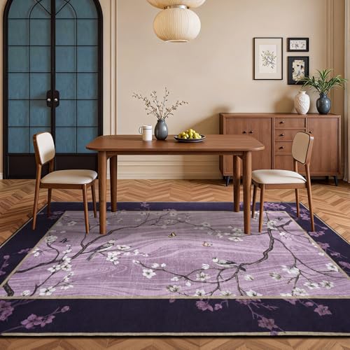 Tapete 4x6 pies estilo oriental floral lavable antideslizante miniatura 4
