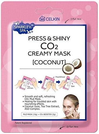 CELKIN Press & Shiny CO2 Creamy Facial Mask Coconut Treatment (5 Masks)