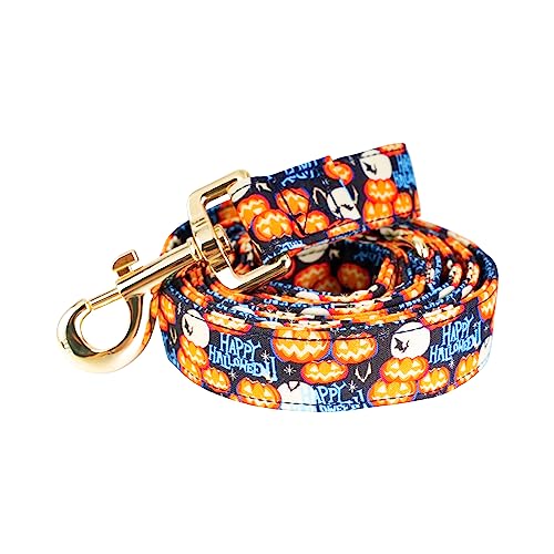 Image of Tunkoo Happy Halloween Dog Leash with Pumpkin - Durable, Stylish, and Available in Small, Medium, Large Daily Walking M