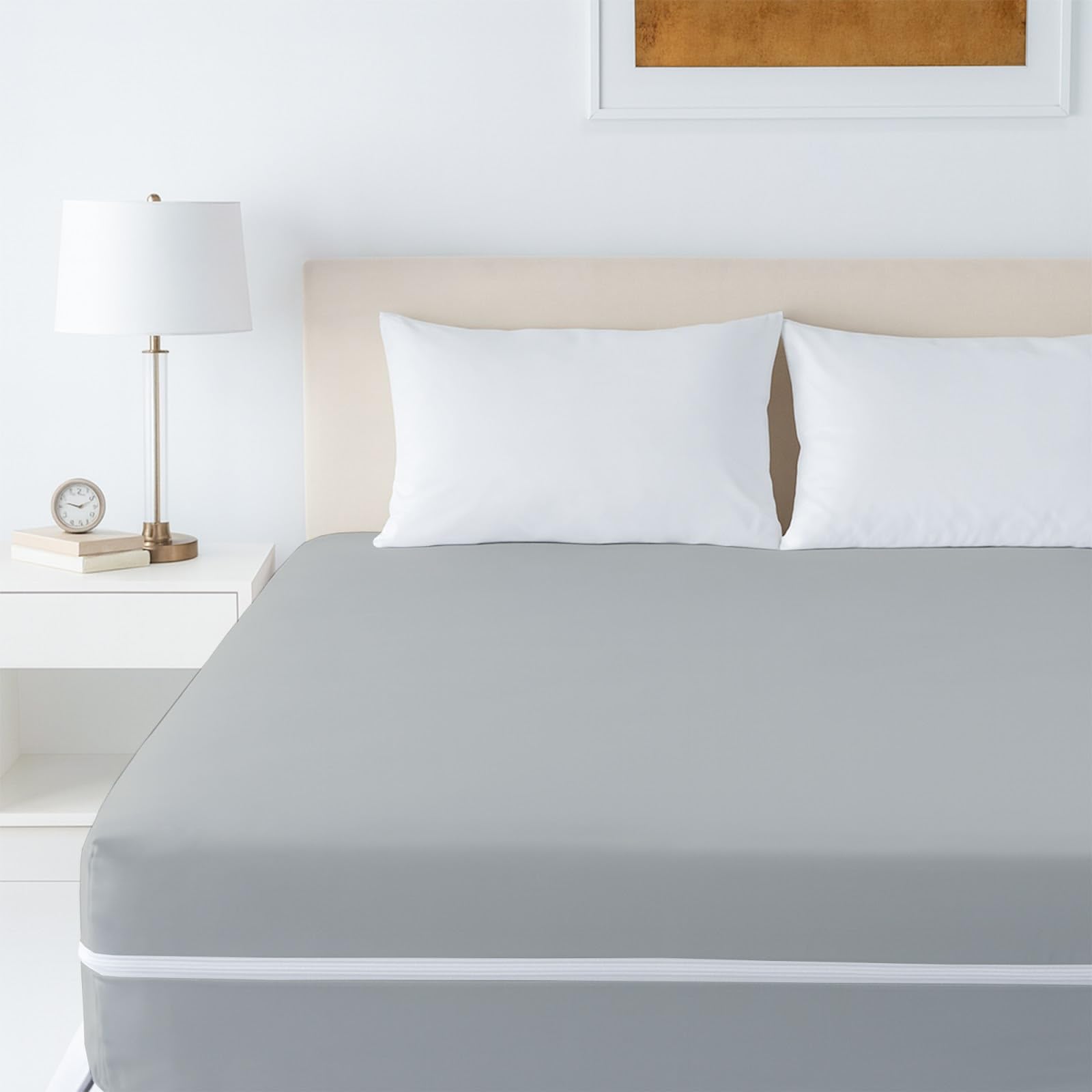King Size Waterproof Mattress Protector - Silver -3 King Size Waterproof Mattress Protector - Silver -3
