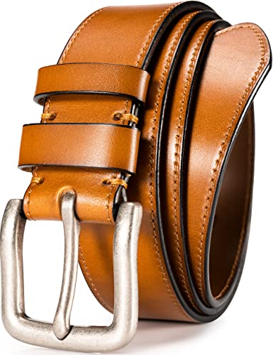 Image of WOLFANT Full Grain Leather Belt for Men,1.5 inch Italian Real Solid Leather | All-Day Comfy Durable Leather Belt for Casual, Work and Daily Wear