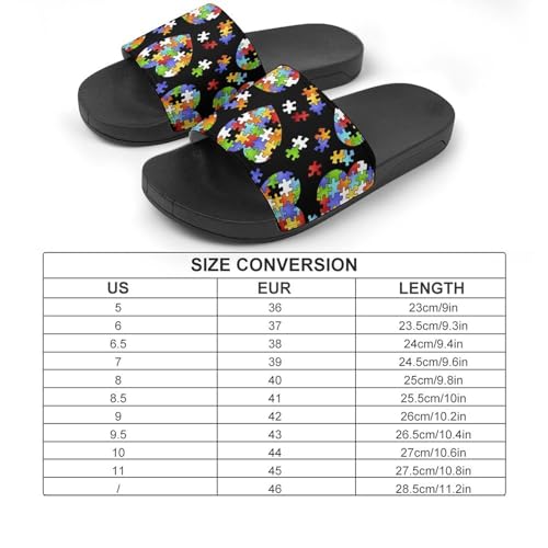 Autism Awareness Womens Slide Sandals Non Slip Summer House Slippers for Girls Slip-on Flip Flops2