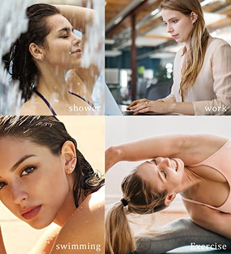 Mjust Titanium Earrings For Sensitive Ears 20G Titanium Stud Earrings And Hoop Earrings Ball Opal Cubic Zirconia G23 Pure Titanium Cartilage Earrings Hypoallergenic Flat Back Earrings(Gold) #TOP6