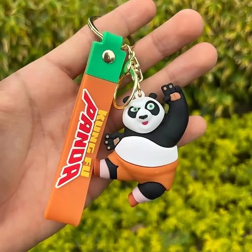 Image of Cute Cartoon Character Silicone 3D Key Chain with Strap Charm & Metal Hook, Merchandise Key Rings Gift for Kids Girls Boys Men & Women