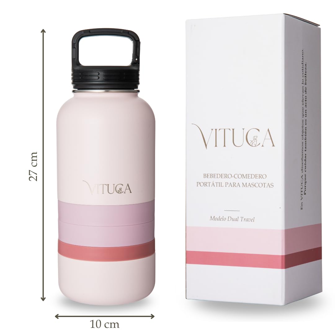 Bebedero Perro Portátil 1L de Acero Inoxidable Aislado | Botella Agua Perro Ultra Resistente con Compartimentos para Comida y Premios | Sistema 3 en 1 para Paseo y Viaje — view 7