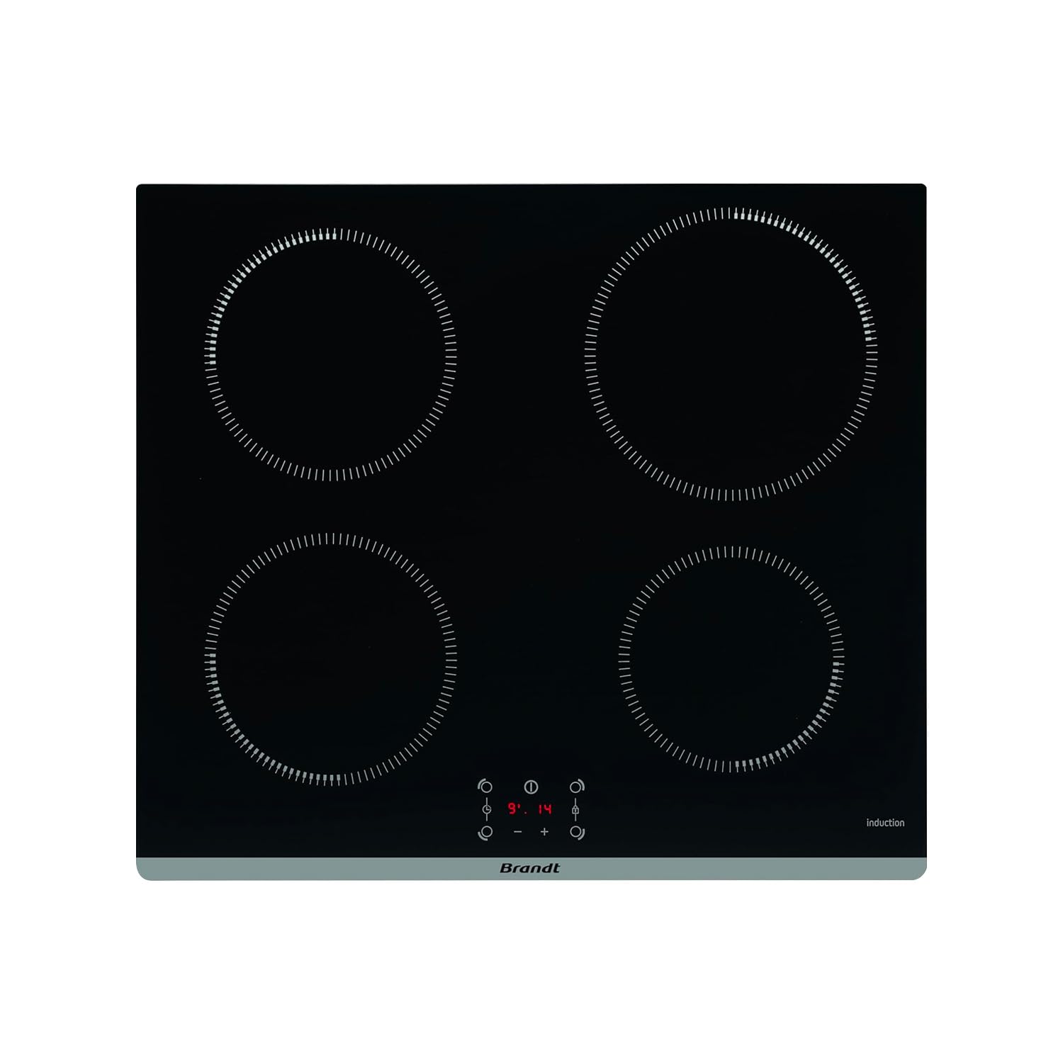 Brandt - BPI4465B - Plaque Induction - Table de Cuisson Encastrable - Noir - 4 Foyers - 7200W - Dimensions Encastrement : 56x49cm - Précision et Performances - Pack 10 Sécurités - Fabriqué en France