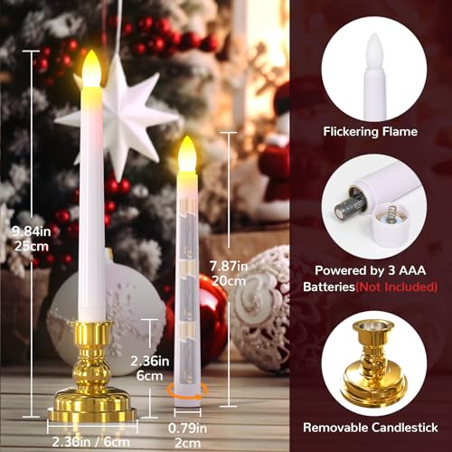 Pchero LD056 Window Candles With Remote Timer, 6 Packs 7.9 Inch Battery Operated Flameless Led Taper Candles Lights thumb #6
