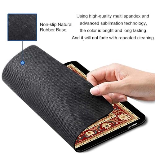 Image of Carpet Pattern Mousepad - Small Non-Slip Rubber Carpet Design Printed Computer Mouse Pad 19x22cm (FMP0220)