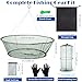 Aodaer 6 Pieces Foldable Drop Net 39.4 Inches Fishing Net Trap with Fish Keeping Net Bait Bag Rope Gloves Hand Casting Cage Crab Net Fishing Mesh Trap for Minnows, Crab, Lobsters, Fishes