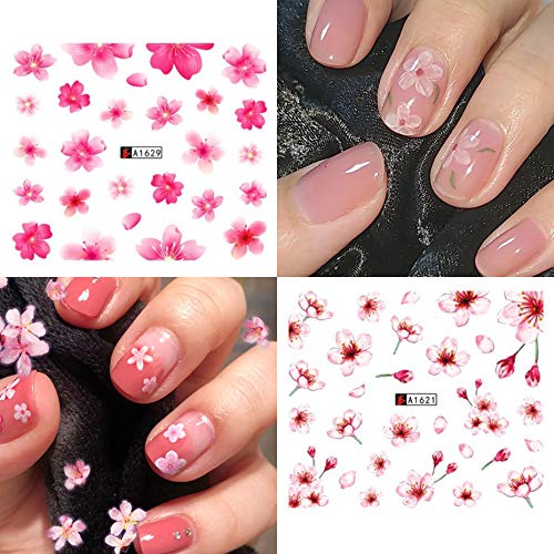 Nagelsticker,24 Blatt Blumen Nail Art Sticker 3D Wassertransfer, Nagelaufkleber, Kirsche Sonnenblume Sommer nageldesign… – Bild 6