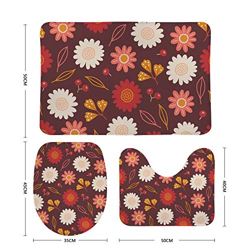 Tapis de salle de bain marron en mousse à mémoire de forme lot de 3