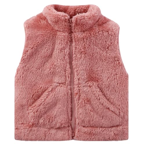AIWUHE Toddler Boys Girls Fleece Vest Kids Polar Fleece Zipper Jacket Sleevless Fall Winter Warm Outerwear With Pockets 6M-5T