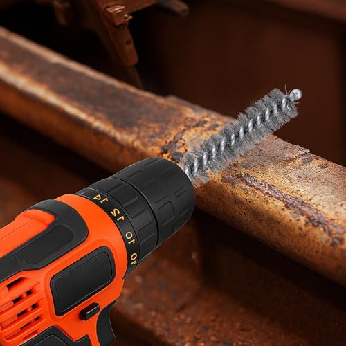 Image of 24 Pcs Bore Brush for Drill, Stainless Steel Bore Brush Set Wire Cleaning Brush for Power Drill Impact Driver Wire Bore Cleaning Tubes Brush Set (8 /10 /12 /15 /17 /19MM)