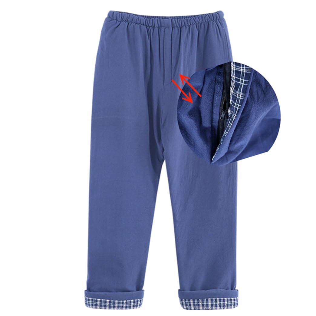 GVILTY Pantaloni di Arti Marziali Invernali Kung Fu Harem Pantaloni Sciolti Pantaloni da Yoga Cotone Tai Chi, Pantaloni tangami Grey-M