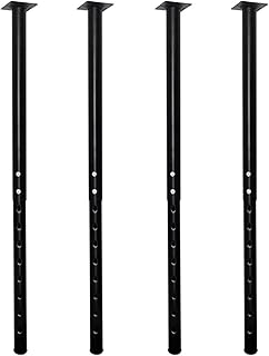 QLLY Adjustable Metal Table Leg, 24-40 inch, 60-100cm, Home Office DIY Desk Leg, Furniture Leg Set (4, Black)