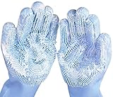 Magic Silicone Dishwashing Gloves,Kitchen Cleaning Gloves with Brush Scrubbing