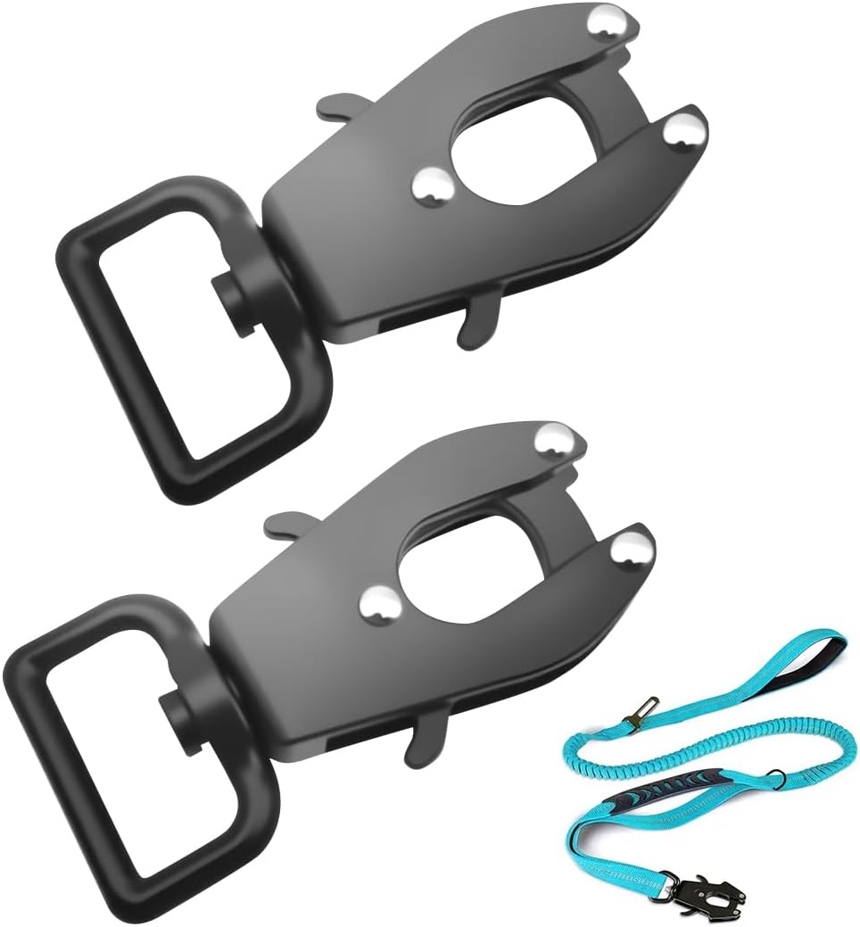 2 Clips de Rana para Correa de Perro, Hebillas con Bloqueo de Aluminio Espacial, Liberación Rápida, Cierre Giratorio de 360 Grados, Compatible con Collares y Correas de Mascotas