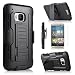 HTC One M9 Case, Starshop Full Protection Dual Layers Hybird Case with Kickstand and Locking Belt Swivel Clip Black