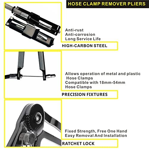 Motcoda Flexible Hose Clamp Pliers Tool 24\" Long Reach Locking Clamp Plier For Automotive Radiator Fuel Water 18mm-54mm Hose Clamps
