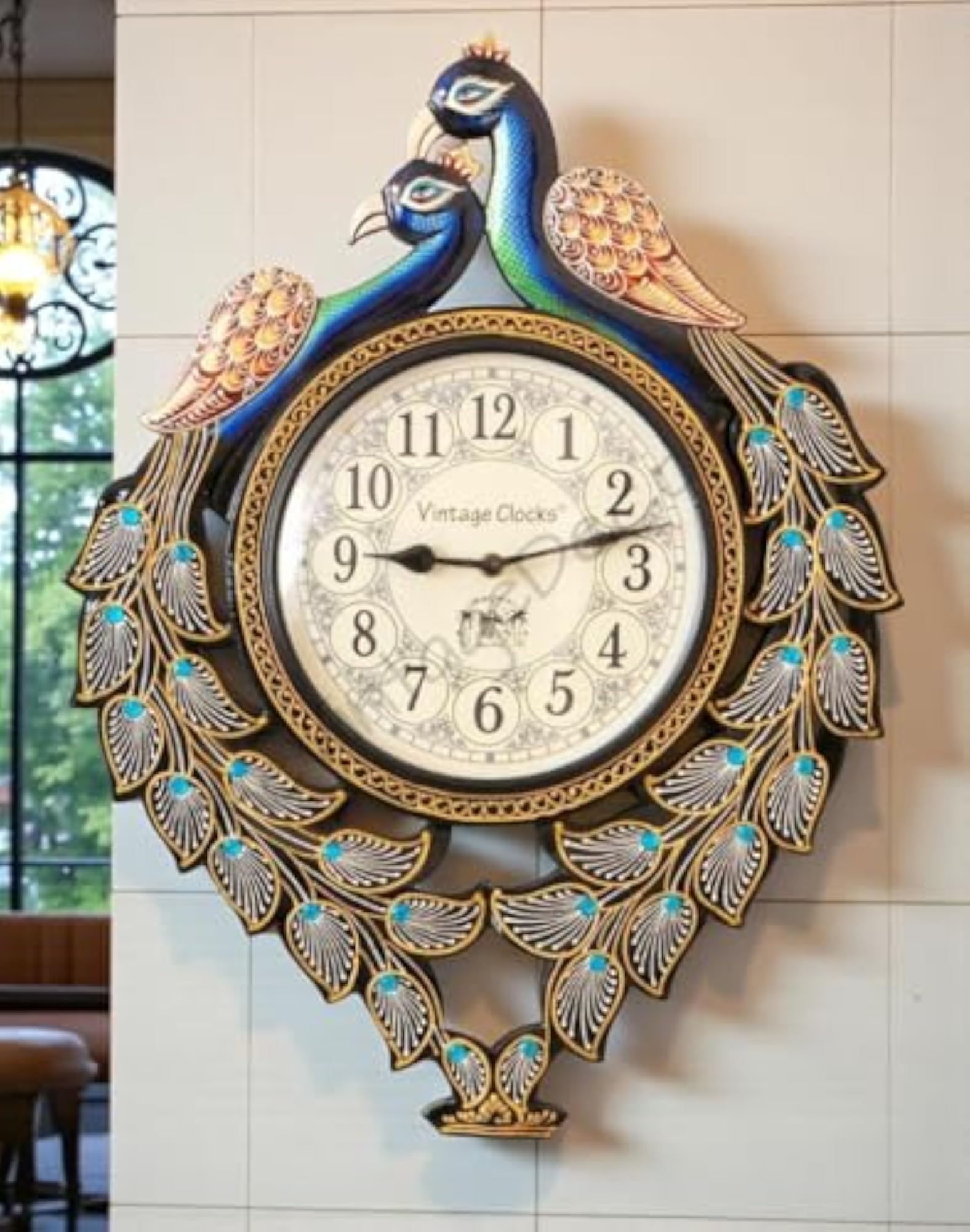 Large Peacock Pine Wood Decorative Piece