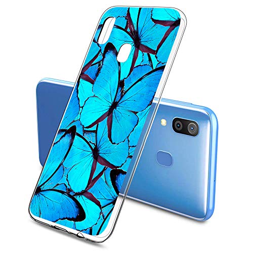Oihxse Funda Conpatible con Samsung Galaxy J2 Prime 2017/G530 Silicona Transparente Dibujos Mariposa Cover Suave TPU Gel Cristal Clear Delgada Anti- Ara�azos Protecci�n Carcasa Case,Azul 2