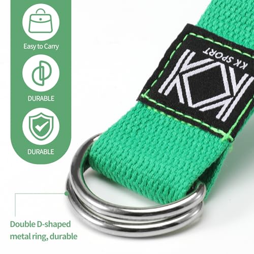 KK D-Ring Buckle Yoga Strap – 2M Long Yoga Belt - Adjustable, Non-Slip, Sweat-Wicking Exercise Straps For Maintaining Poses - Durable & Comfortable Helps In Improving Flexibility & Physical Therapy - Image 4