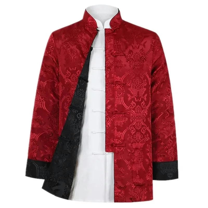 Tang Suit Hanfu Men Silk Coats Chinois Retro Tops Chinese Style Reversible Jackets Chinese Traditional Top for Male3