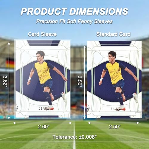 Image of Kabinka 1000 Counts Card Sleeves, Soft Trading Card Penny Sleeves | Clear Protector Sleeves for Soccer, Baseball, Football, Sports Cards, TCG, MTG