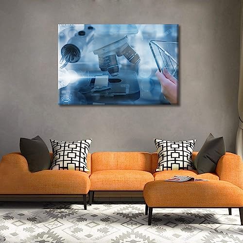 Image of TUMOVO Canvas Wall Art Future Smart Medical Technology Concept Poster Wall Art Canvas Print 1 Pieces Medical Artwork Paintings Wall Decor for Bedroom Framed Ready to Hang, 24 inch Wx36 H