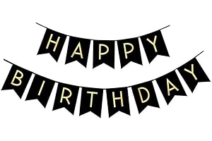FECEDY Black Happy Birthday Bunting Banner, An Eye-Catching Decoration for a Man's Birthday Celebration