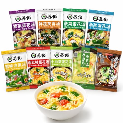 Soupe aux fleurs d'œufs instantanée, sachet de soupe légumes à infusion rapide 9 saveurs