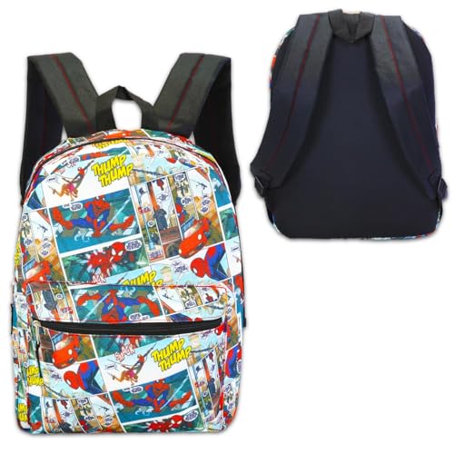 Marvel Spiderman Backpack with Lunch Box Set - Bundle with 16” Spider-Man Backpack & Lunch Bag, Stickers, More | Spiderman School Bag for Kids, Boys3