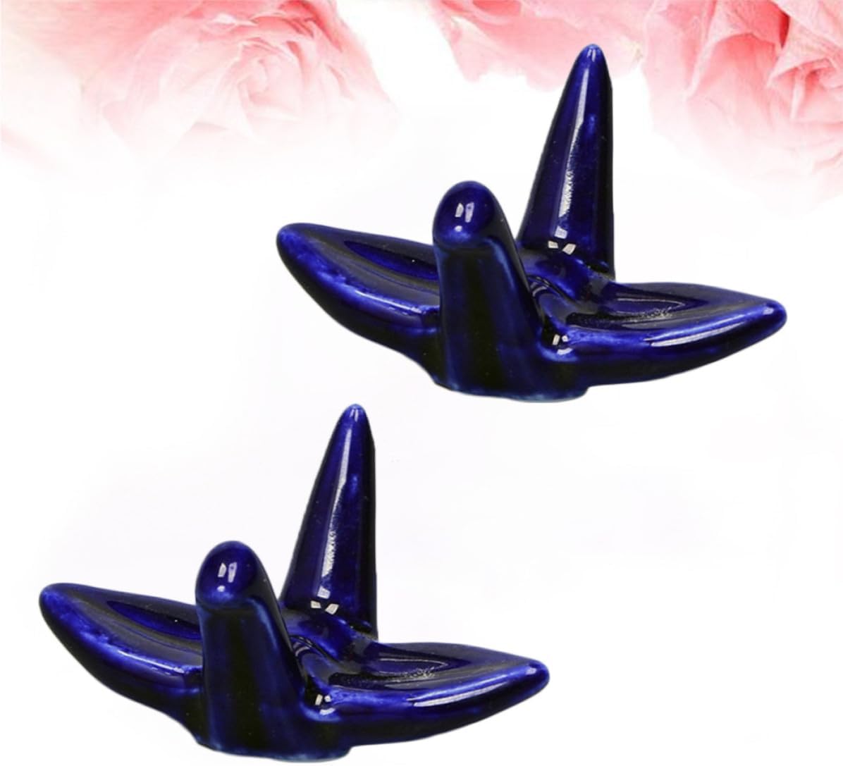 12 Pcs Ceramic Chopsticks Rest Holder in Elegant Paper Crane Shape Navy Colored Chopstick Holder Rack for Household Tableware Decoration Easy to Clean