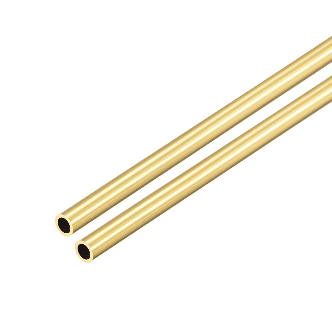uxcell Brass Round Tube, 300mm Length 5mm OD 0.75mm Wall Thickness, Seamless Straight Pipe Tubing 2 Pcs