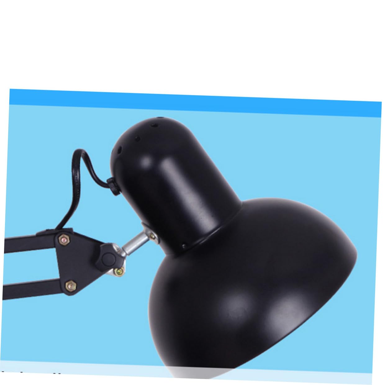 Lampada da Tavolo con Morsetto Braccio Snodabile Nero Opaco Lampada Scrivania LED con Montaggio Pinza per Ufficio e Casa con Molla in Acciaio e Controllo Tensione senza Lampadina