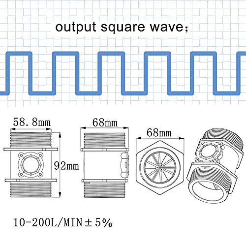 Interruptor de sensor de caudalímetro Digiten G2 de 2 pulgadas para tuberías de agua domésticas 6