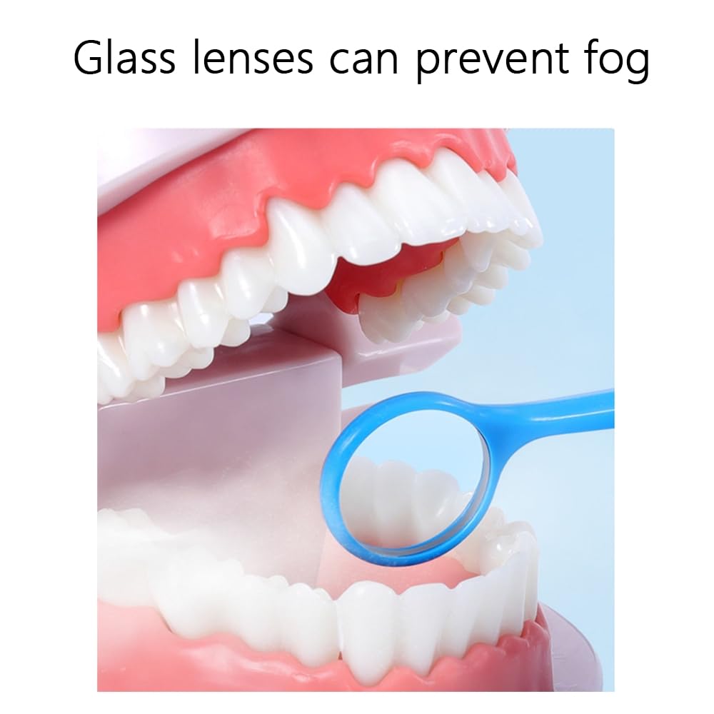 100 pcs Disposable Dental Mirror Anti Fog Dental Mirror Inspection Dental Mirror Independent Packaging With Handle Anti Slip Plastic Dental Mirror Dental Tools in 4 Colors