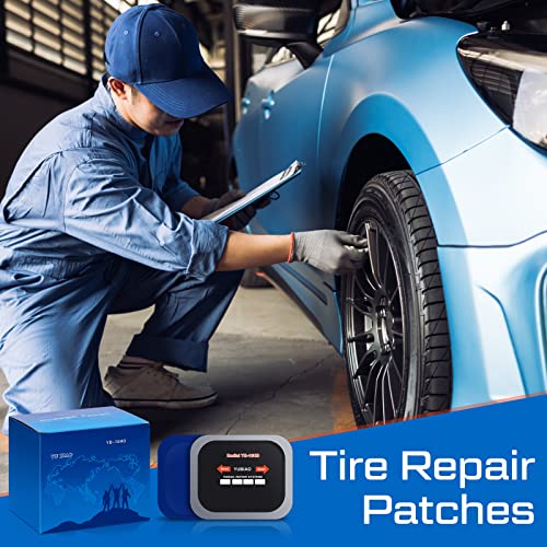 Image of Tallew 60 Pcs Tire Patch Heavy Duty Rubber Patches Radial Repair Patch Tube and Tire Plug Kit Emergency Repair Tool for Puncture Car Truck Bus Tractor Vehicle (2.56 x 3.15 Inch)