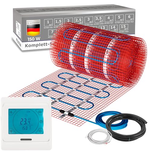 VILSTEIN® Elektrische Fußbodenheizung [150W/m²] - Bodenheizung Elektrisch geeignet für Laminat, Fliesen & mehr - Elektro Fussbodenheizung - Elektrische Heizmatte Fußboden - (28x0.5m - 14qm)