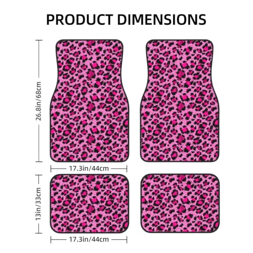 Alfombrillas para coche de lujo con diseño de leopardo rosa texturizado 2