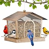 LBTING Bird Feeder for Outside, Metal House-Shaped Bird...