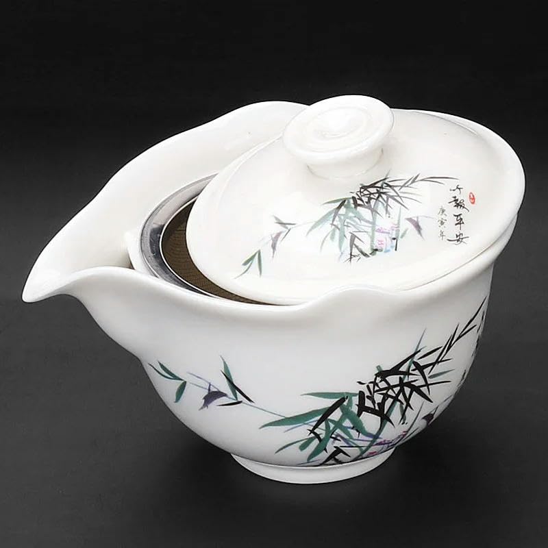 Chinese thee reistheeset Kung Fu theeset Keramische draagbare theepot Porseleinen theeset Gaiwan-thee Kopjes theeceremonie Porselein Chinese Gongfu-theeset, draagbare alles-in-één theewaarsets (brui