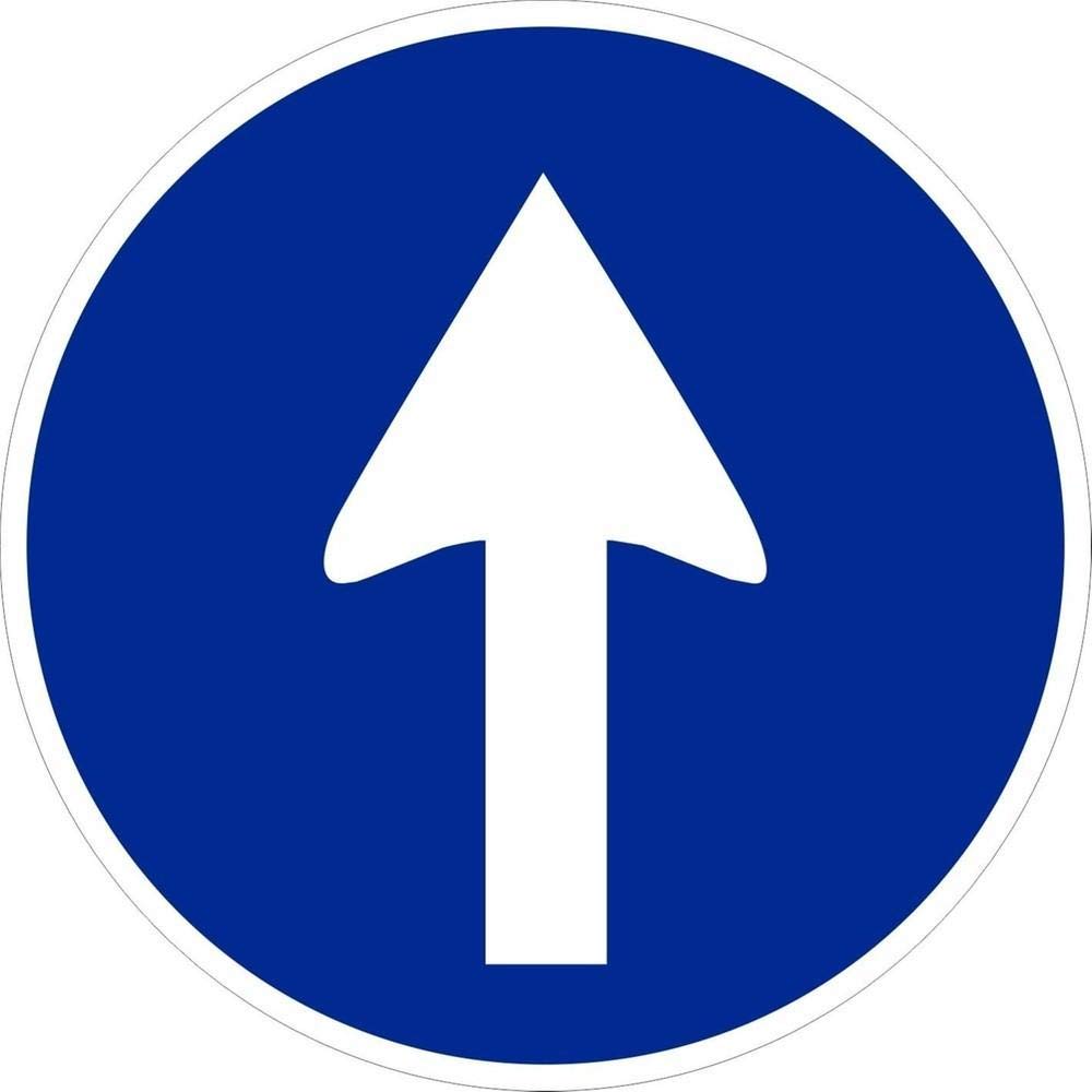 Normaluz V10031 - Señal Vial Redonda Sentido Obligatorio Metalica Termolacada 50 cm