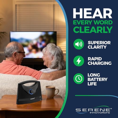 Image of SEREONIC Portable Wireless TV Speakers for Smart TV - Ideal for TV Watching Without The Blaring Volume - Wireless Speakers for TV Designed for Hard of Hearing, Elderly, and Seniors - 100ft Range