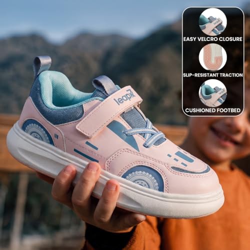 Image of Liberty LEAP7X White & Peach Slip-On Casual Sneakers for Kids
