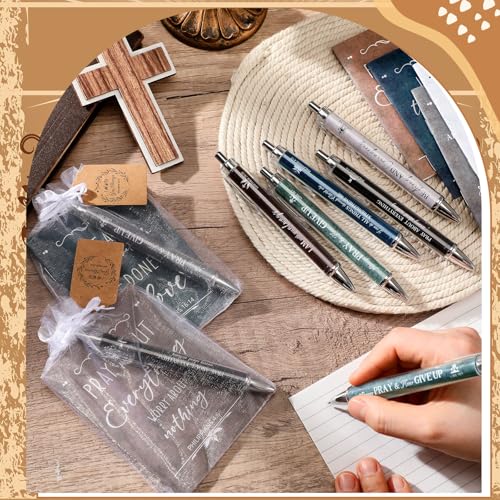 qeeenar 200 pcs christian gift sets church bible verse gift bulk include 50 scripture notebooks 50 scripture pens 50 thanks tags 50 organza bags for women christian party giftsfresh colorclassic
