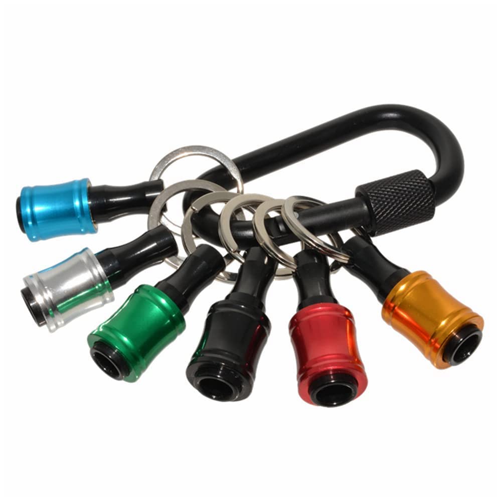 Hopbucan 12Pieces 1/4 Inch Hex Bits Holder Keychian, Keychain Extension Bar Screwdriver Bit Holder Socket Adapter - Image 3