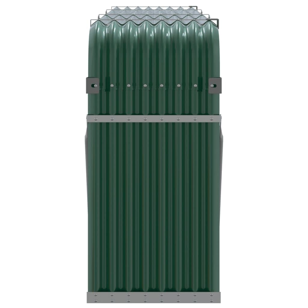 Uchwyt na drewno kominkowe ze stali ocynkowanej, zielony, 234 x 45 x 100 cm, stojak na drewno opałowe, do użytku na zewnątrz i wewnątrz, wytrzymały metalowy stojak na drewno